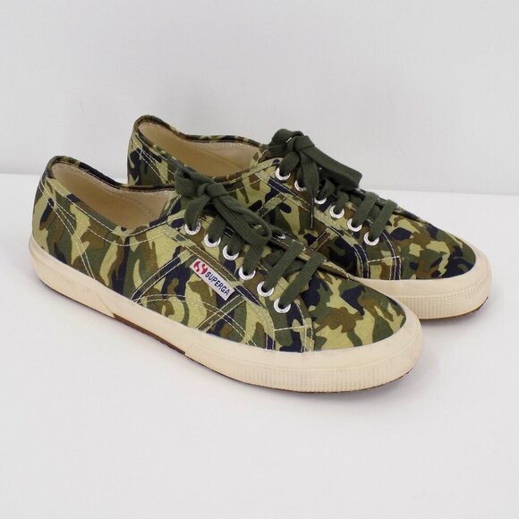 Superga 2750 Cotu Classic Trainer Sneaker Size 9.5 Camouflage Satin Finish - Picture 2 of 11